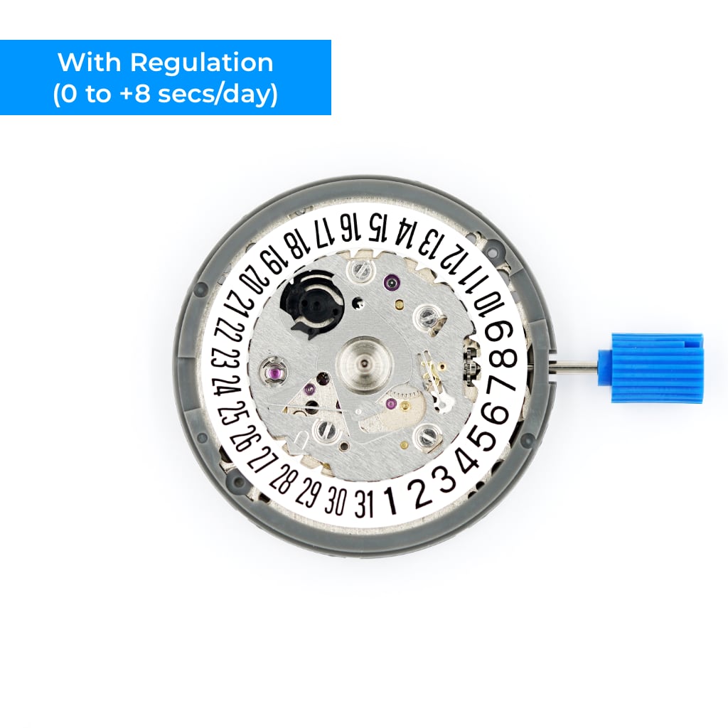 Seiko (TMI) NH35 Automatic Movement - Date @ 6H (White) - Regulated (0 to +8 secs/day) - - - Lucius Atelier - Swiss Quality Seiko Watch Mod Parts