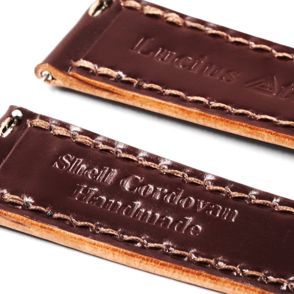 Shell Cordovan Leather Strap 20/16mm [Chocolate, Full Stitch] - Small (14.5 - 17.0cm) - - - Lucius Atelier - Swiss Quality Seiko Watch Mod Parts