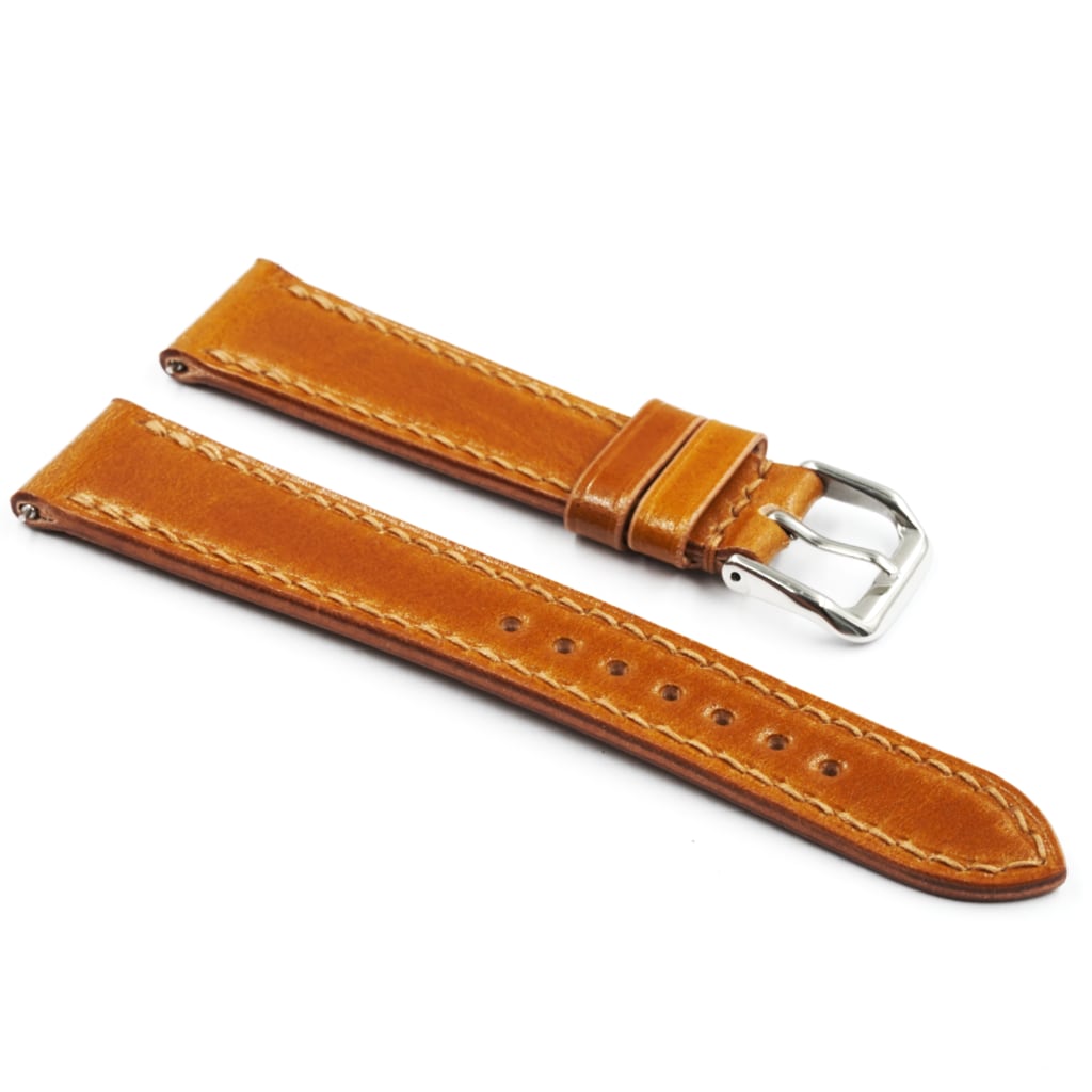 Shell Cordovan Leather Strap 20/16mm [Cognac, Full Stitch] - Small (14.5 - 17.0cm) - - - Lucius Atelier - Swiss Quality Seiko Watch Mod Parts