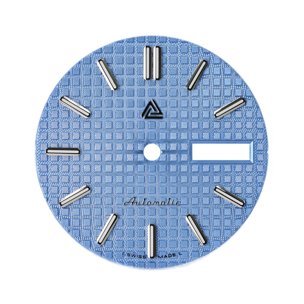 The Great Oak Dial - Ice Blue (Day Date) - - - - Lucius Atelier - Swiss Quality Seiko Watch Mod Parts