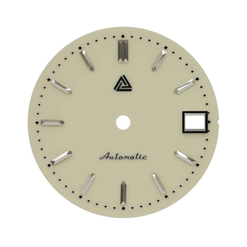 Vintage Enamel Biege Dial (Date) - - - - Lucius Atelier - Swiss Quality Seiko Watch Mod Parts