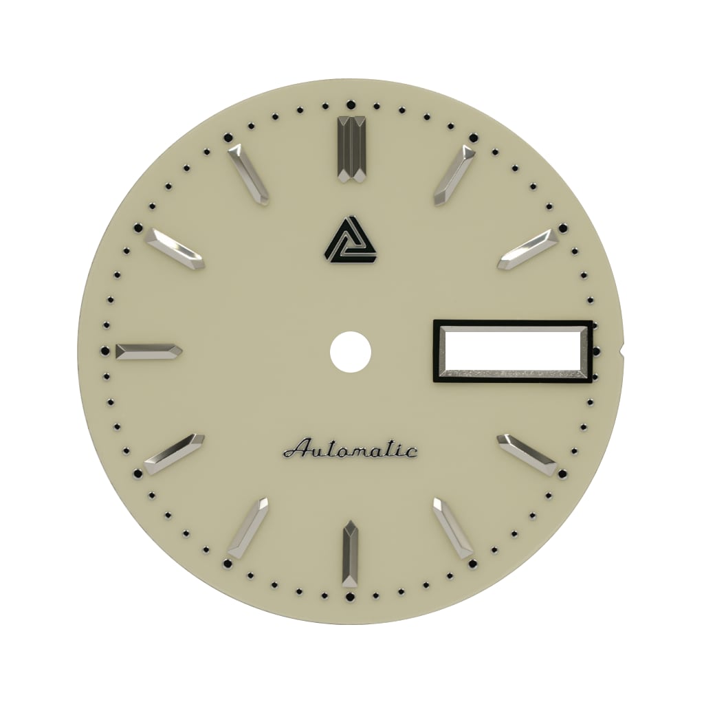 Vintage Enamel Biege Dial (Day Date) - - - - Lucius Atelier - Swiss Quality Seiko Watch Mod Parts