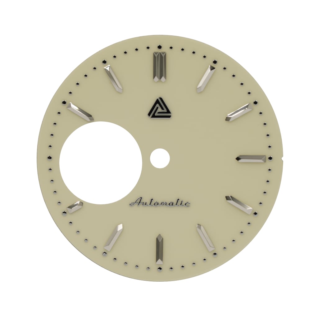 Vintage Enamel Biege Dial (Open Heart) - - - - Lucius Atelier - Swiss Quality Seiko Watch Mod Parts