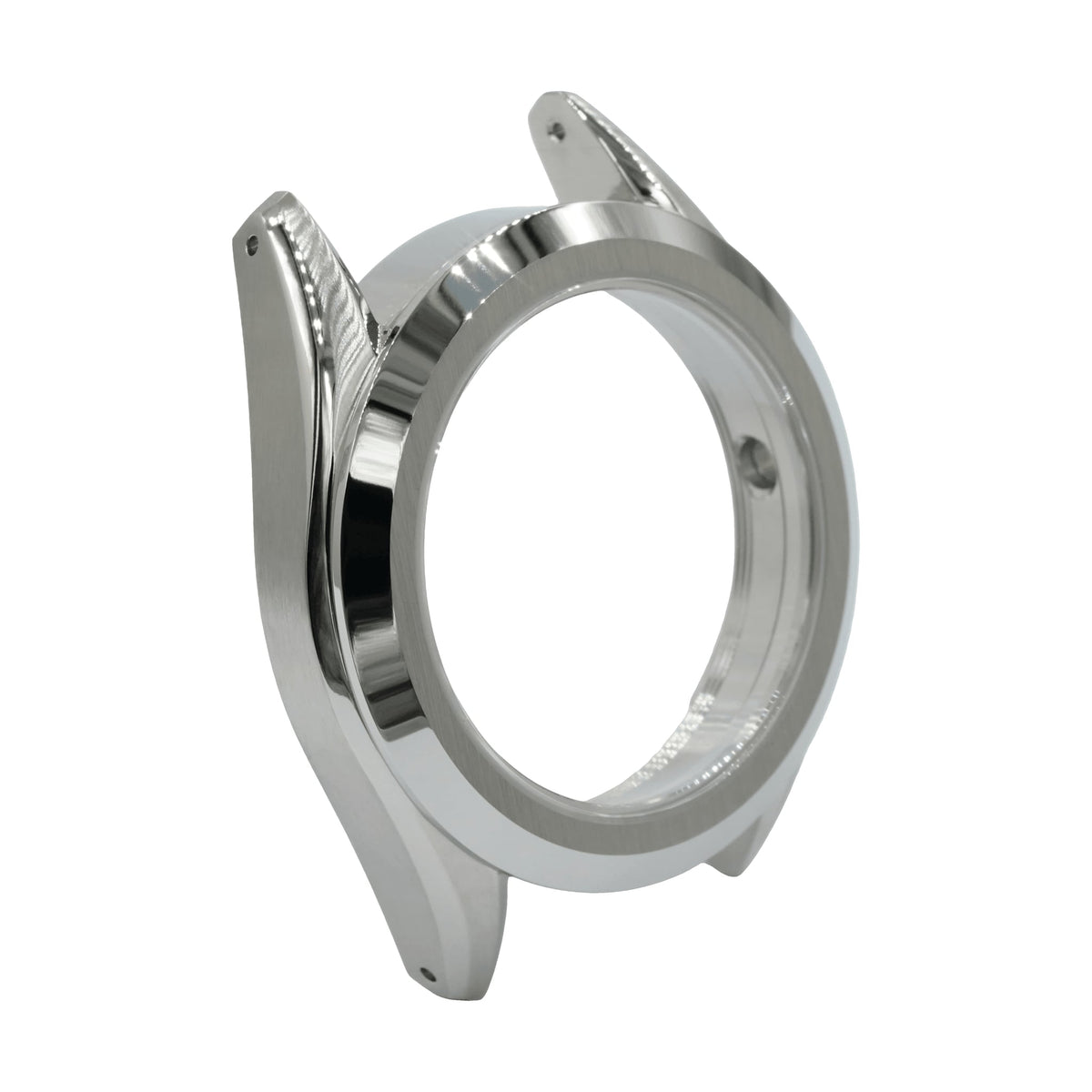 GS 39mm Ultra Thin watch case — angled view showing brushed lug tops against mirror-polished bevels