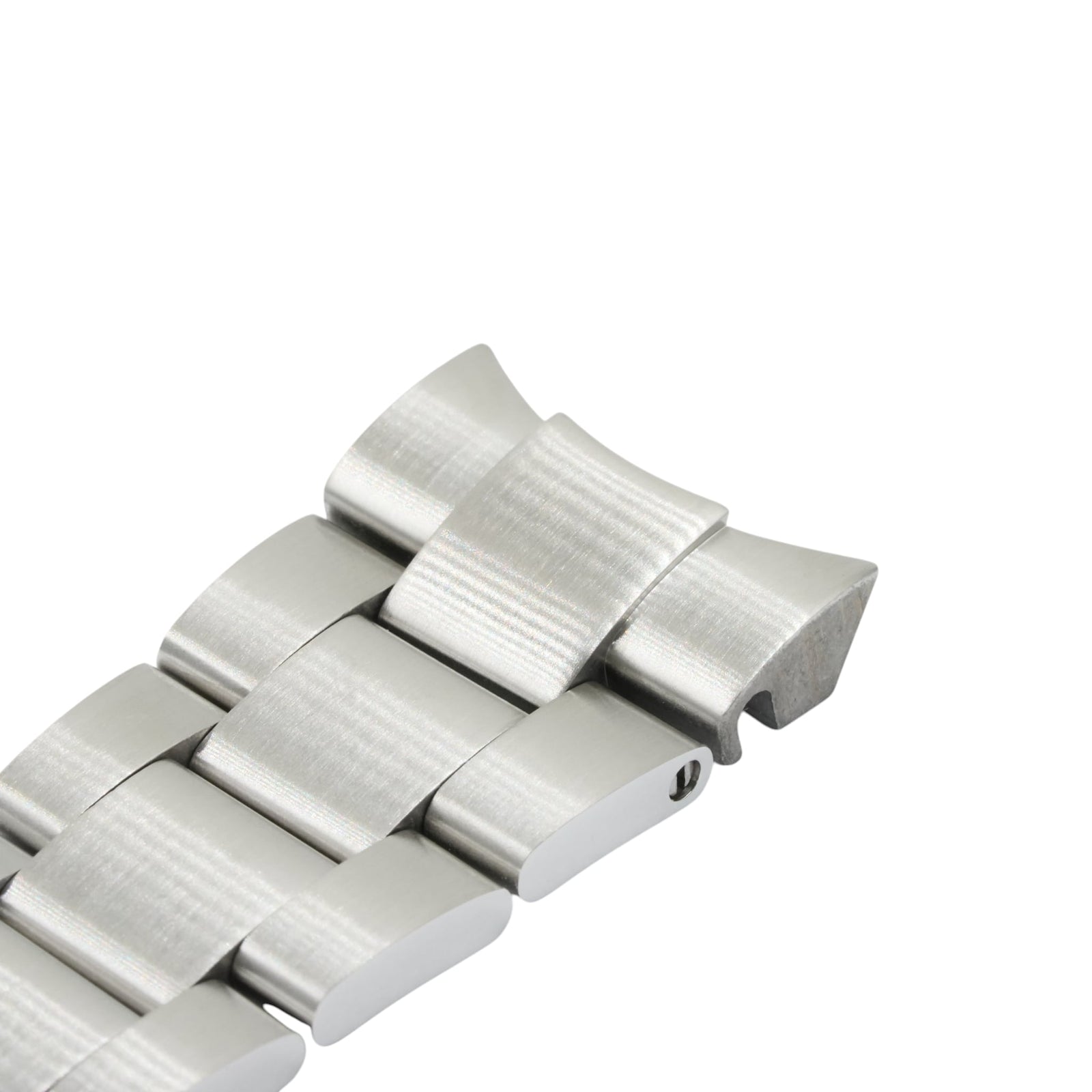 Oyster 20/16mm Brushed — three-link 316L steel bracelet with solid end-links and on-the-fly clasp — Lucius Atelier — view 7