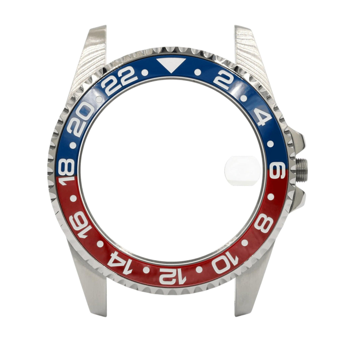SKX013 GMT 38 Pepsi Ultra Thin — front view with cyclops lens, blue and red 24-hour ceramic GMT bezel numbered every two hours