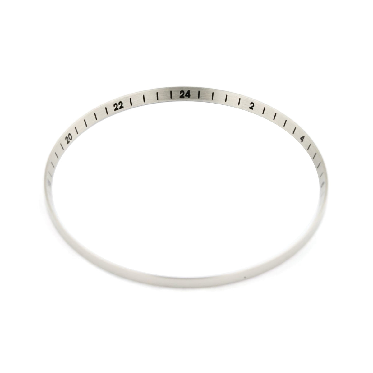SKX013 Brushed Silver Chapter Ring - GMT 24H Numerals — Ultra Thin