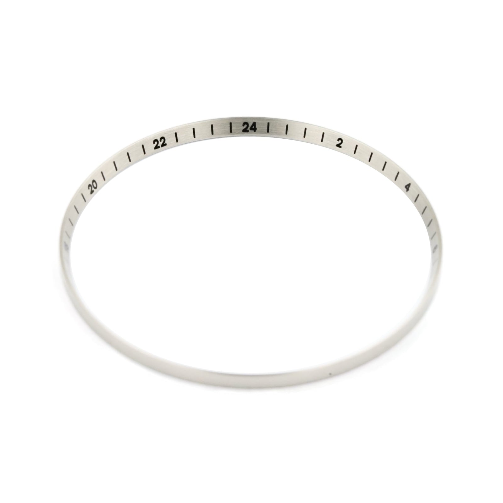 SKX013 Brushed Silver Chapter Ring - GMT 24H Numerals [ULTRA THIN EDITION]