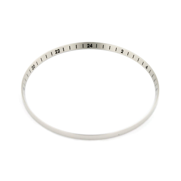 SKX013 Brushed Silver Chapter Ring - GMT 24H Numerals — Ultra Thin