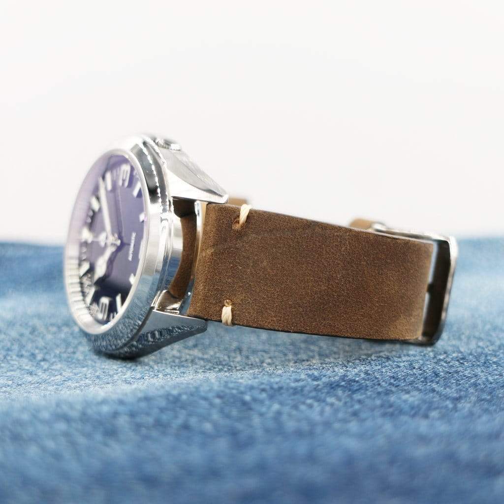 Brown Vintage Italian Calf Leather Watch Strap - 18mm - - - Lucius Atelier - Swiss Quality Seiko Watch Mod Parts