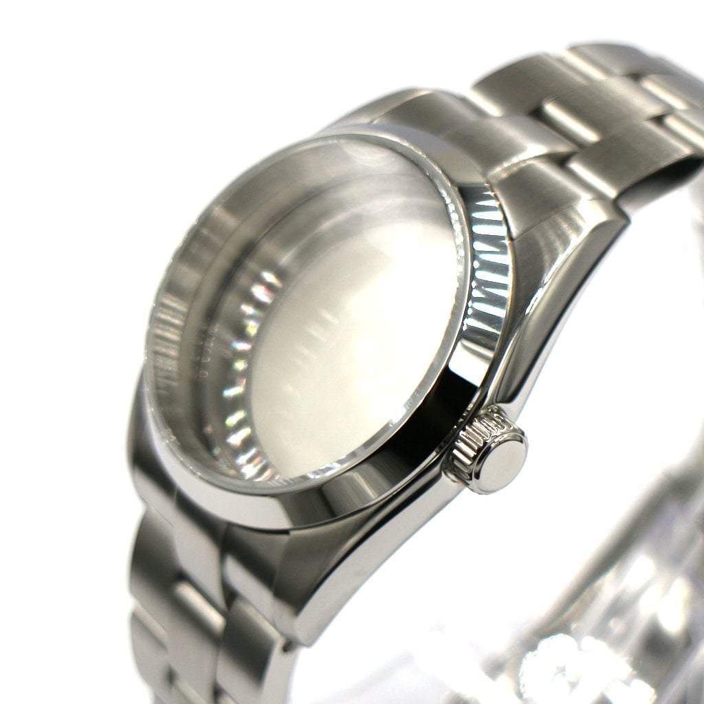 Explorer Watch Case - 36mm - Explorer Case - Brushed Oyster - NH [Solid] - Lucius Atelier - Swiss Quality Seiko Watch Mod Parts