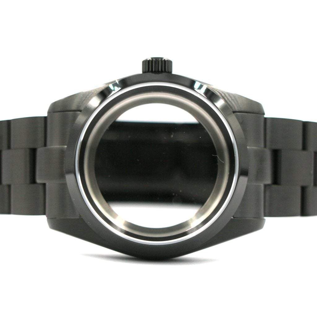 Explorer Watch Case (DLC BLACK EDITION) - 36mm - Explorer Case - Brushed Oyster - NH - Lucius Atelier - Swiss Quality Seiko Watch Mod Parts