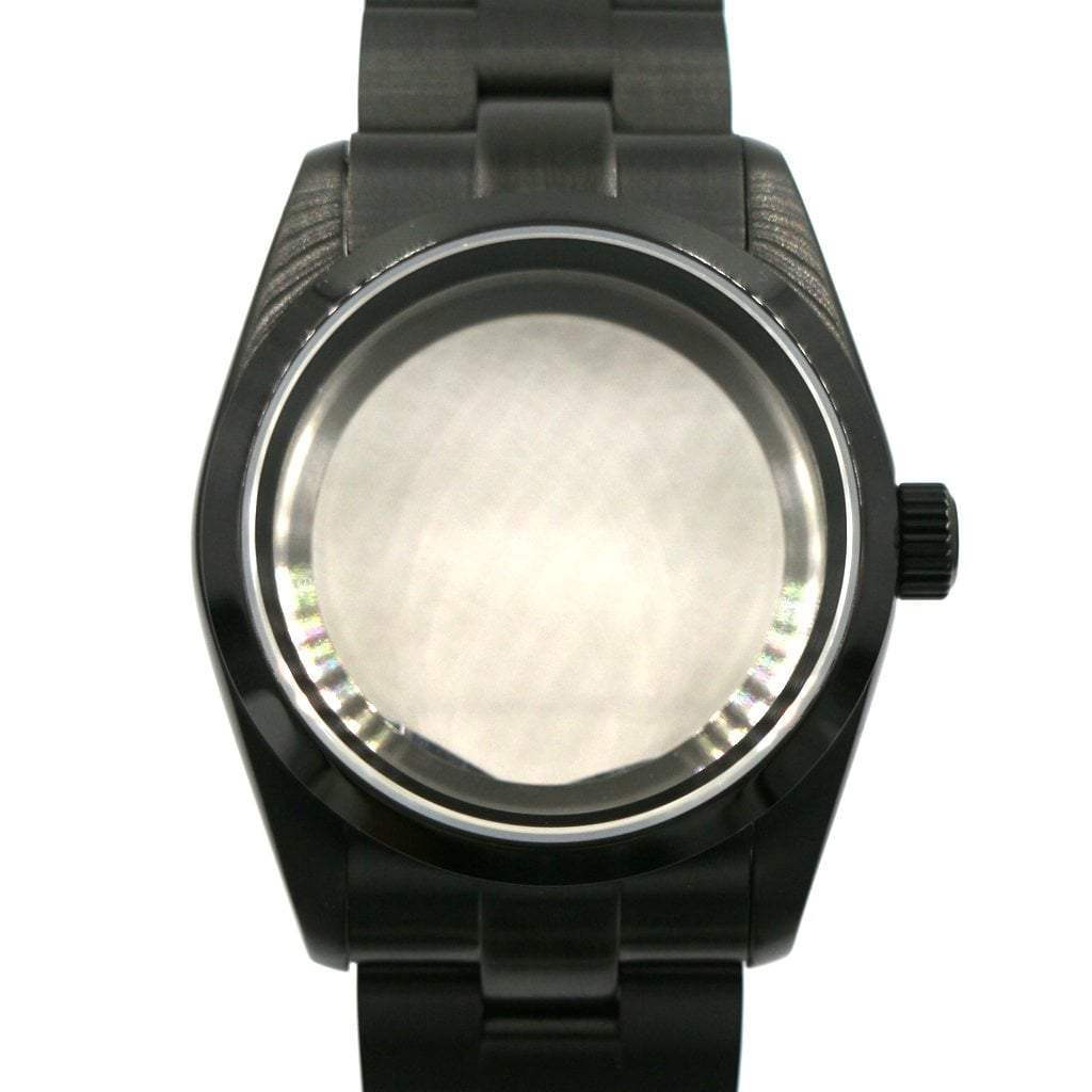Explorer Watch Case (DLC BLACK EDITION) - 36mm - Explorer Case - Brushed Oyster - NH - Lucius Atelier - Swiss Quality Seiko Watch Mod Parts