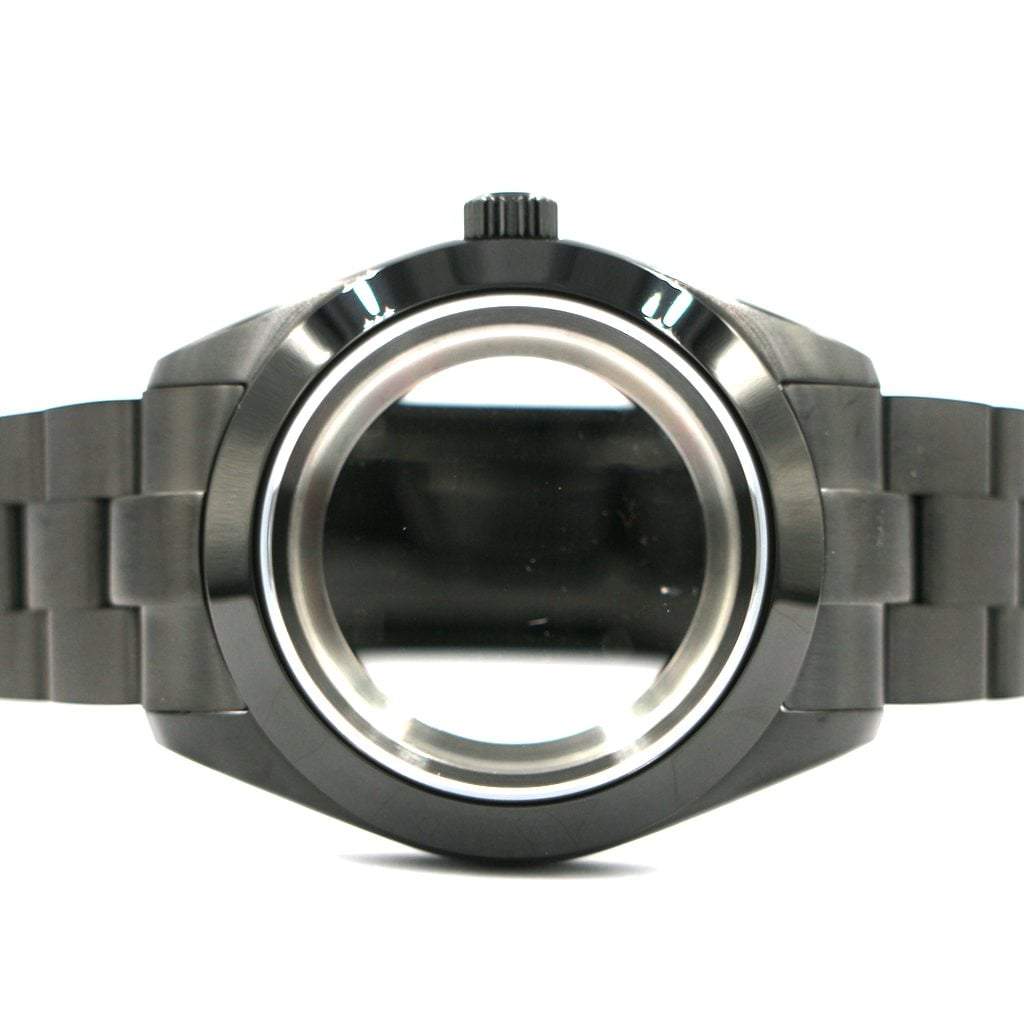 Explorer Watch Case (DLC BLACK EDITION) - 39mm - Explorer Case - Brushed Oyster - NH - Lucius Atelier - Swiss Quality Seiko Watch Mod Parts