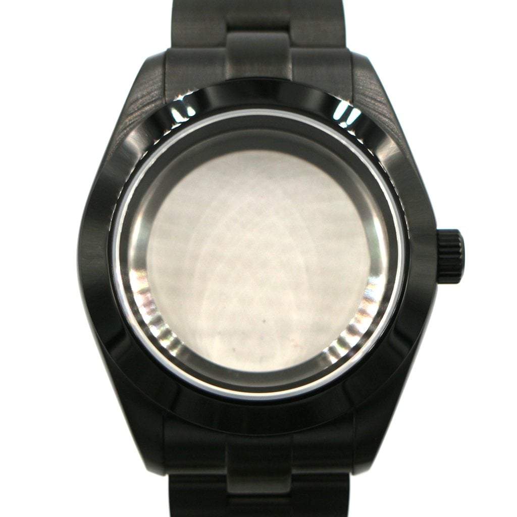 Explorer Watch Case (DLC BLACK EDITION) - 39mm - Explorer Case - Brushed Oyster - NH - Lucius Atelier - Swiss Quality Seiko Watch Mod Parts