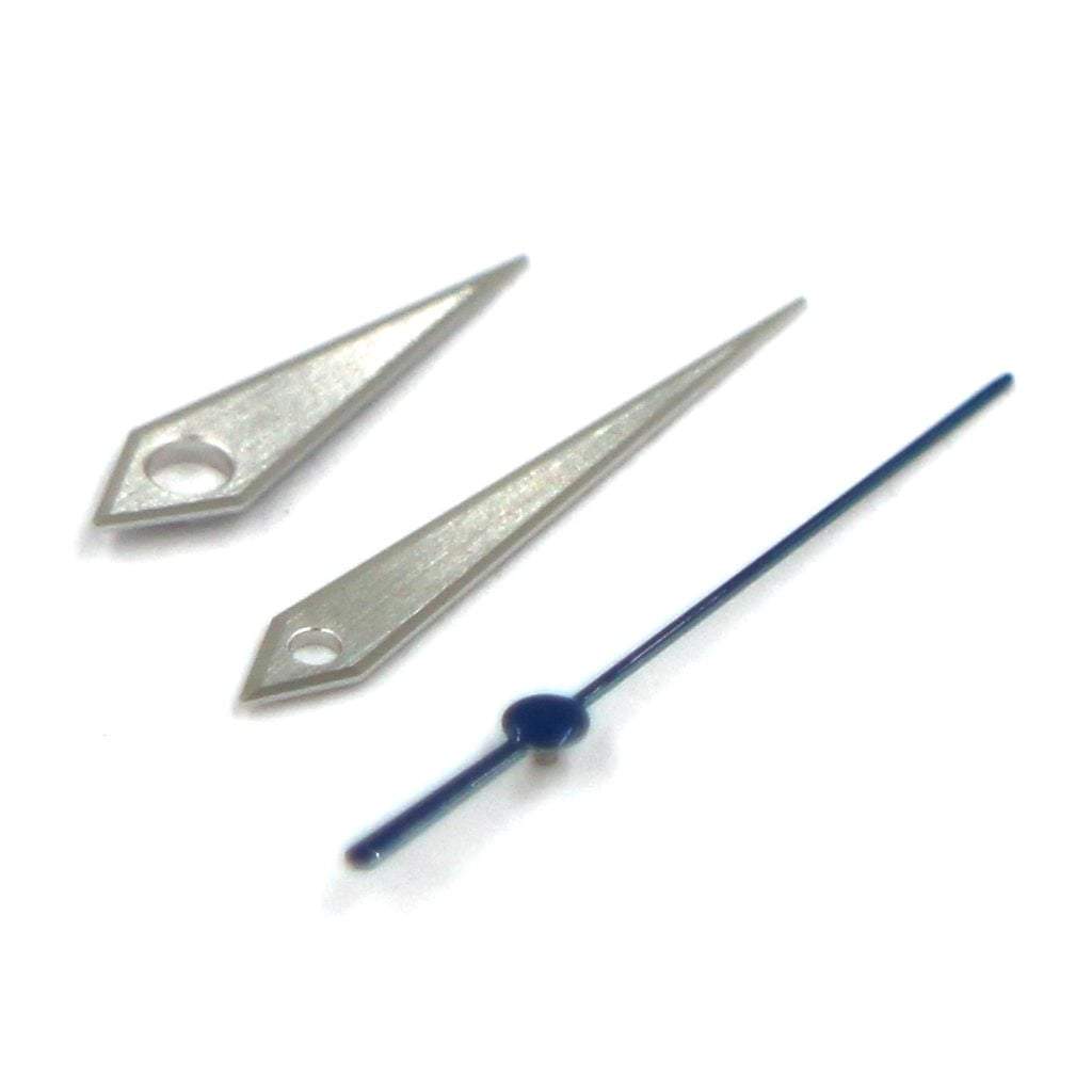 Grand Seiko Dauphine Hands - Brushed Top Silver & Blue - - - - Lucius Atelier - Swiss Quality Seiko Watch Mod Parts