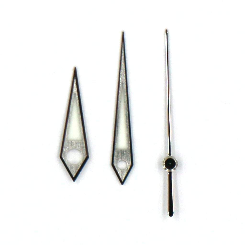 Grand Seiko Dauphine Hands - Brushed Top Silver - Luminous - BGW9 Standard Grade - - - Lucius Atelier - Swiss Quality Seiko Watch Mod Parts