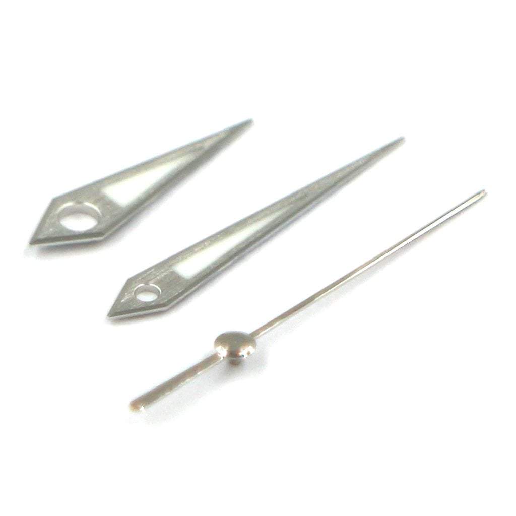 Grand Seiko Dauphine Hands - Brushed Top Silver - Luminous - BGW9 Standard Grade - - - Lucius Atelier - Swiss Quality Seiko Watch Mod Parts