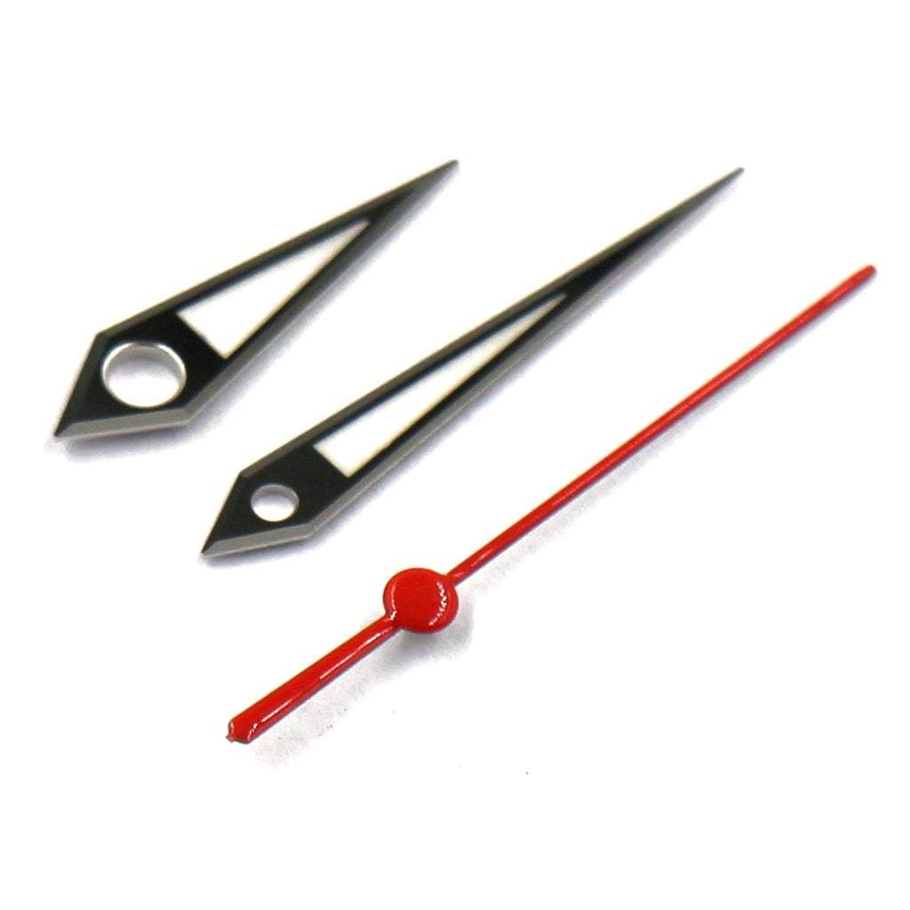 Grand Seiko Dauphine Hands - Polished Red - Luminous - BGW9 Grade A - - - Lucius Atelier - Swiss Quality Seiko Watch Mod Parts