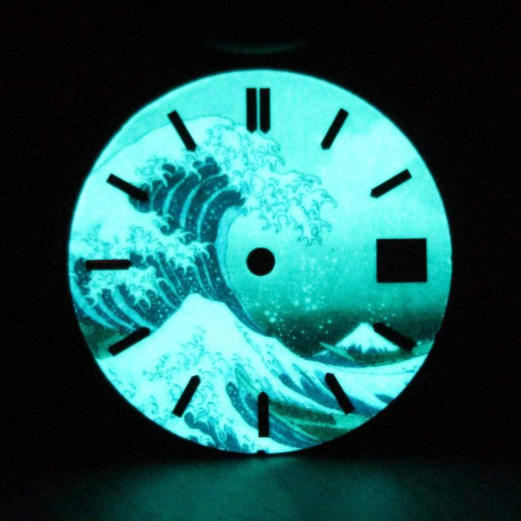 Luminous The Great Wave off Kanagawa Dial (Date) - - - - Lucius Atelier - Swiss Quality Seiko Watch Mod Parts