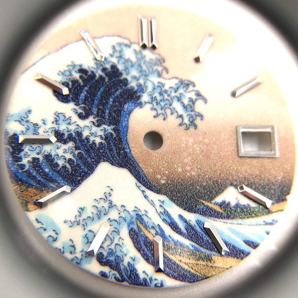 Luminous The Great Wave off Kanagawa Dial (Date) - - - - Lucius Atelier - Swiss Quality Seiko Watch Mod Parts