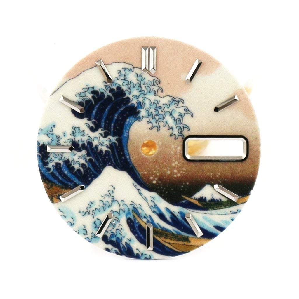 Luminous The Great Wave off Kanagawa Dial (Day Date) - - - - Lucius Atelier - Swiss Quality Seiko Watch Mod Parts