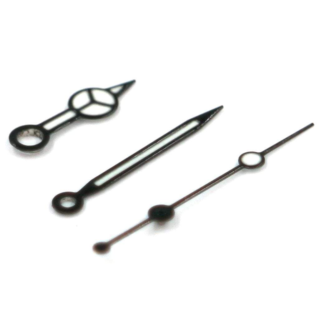 Mercedes Hands v2 - BGW9 - Polished Black *IMPROVED* - - - - Lucius Atelier - Swiss Quality Seiko Watch Mod Parts