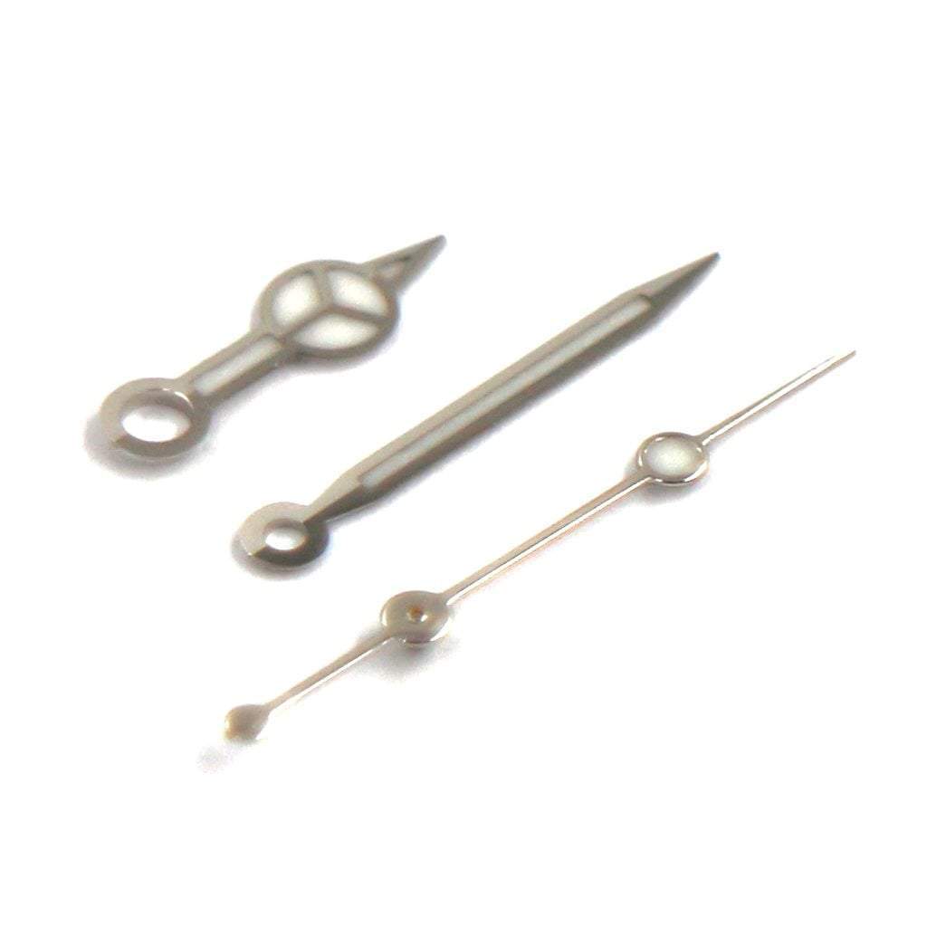 Mercedes Hands v2 - Polished Silver - BGW9 Standard Grade - - - Lucius Atelier - Swiss Quality Seiko Watch Mod Parts