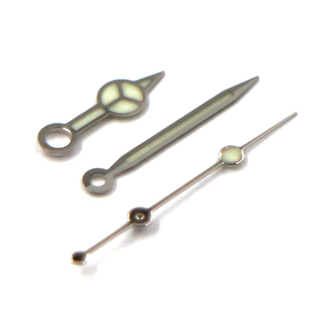 Mercedes Hands v2 - Polished Silver - C3 Grade X1 - - - Lucius Atelier - Swiss Quality Seiko Watch Mod Parts