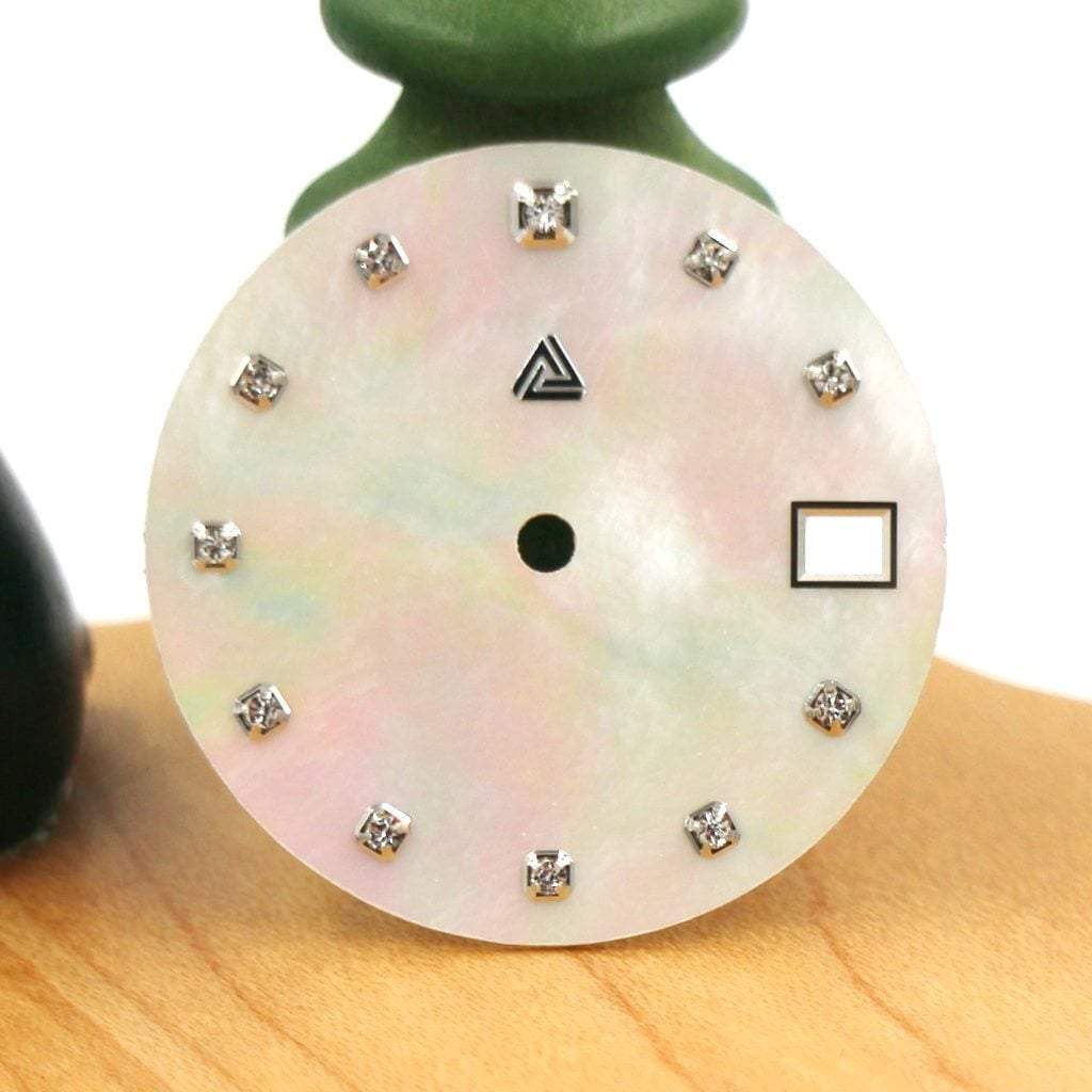 Mother of Pearl Dial - Natural / Swarovski Edition (Date) - - - - Lucius Atelier - Swiss Quality Seiko Watch Mod Parts