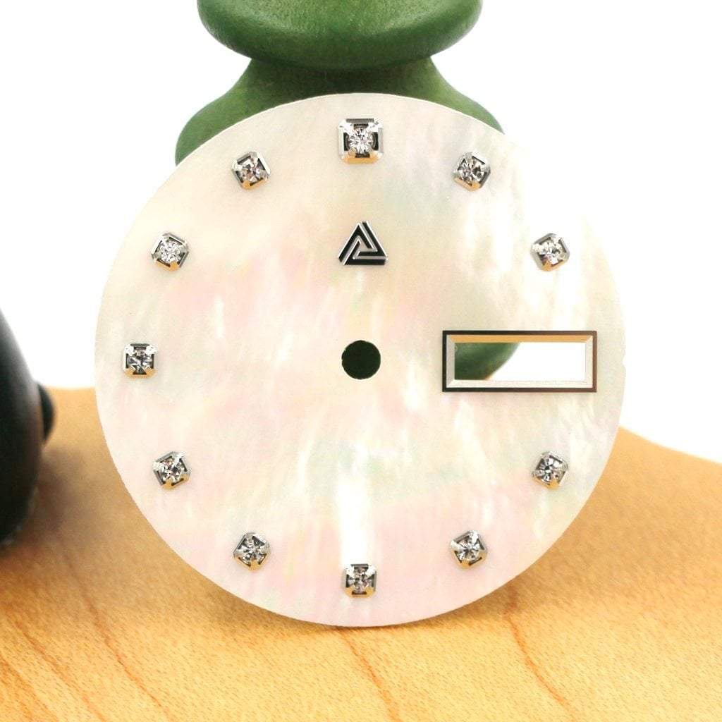 Mother of Pearl Dial - Natural / Swarovski Edition (Day Date) - - - - Lucius Atelier - Swiss Quality Seiko Watch Mod Parts