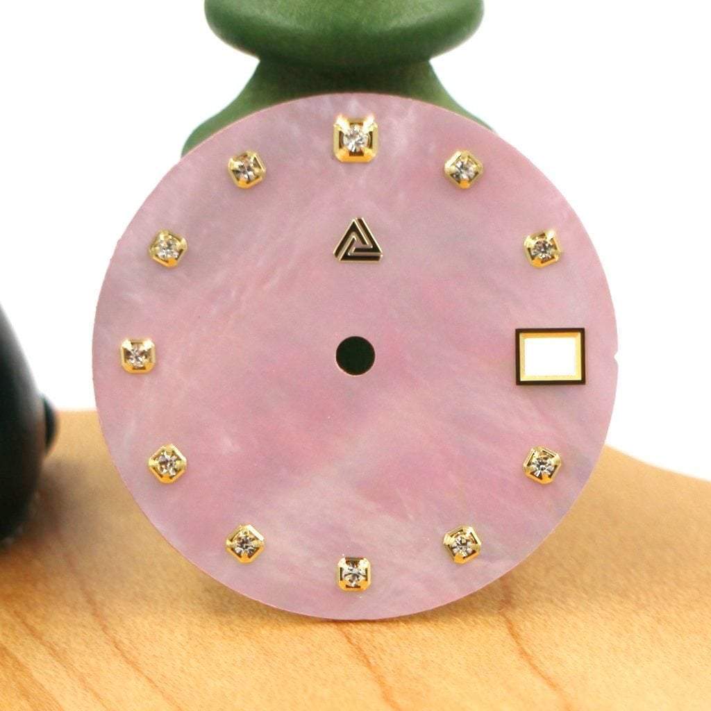 Mother of Pearl Dial - Pink / Swarovski Edition (Date) - - - - Lucius Atelier - Swiss Quality Seiko Watch Mod Parts