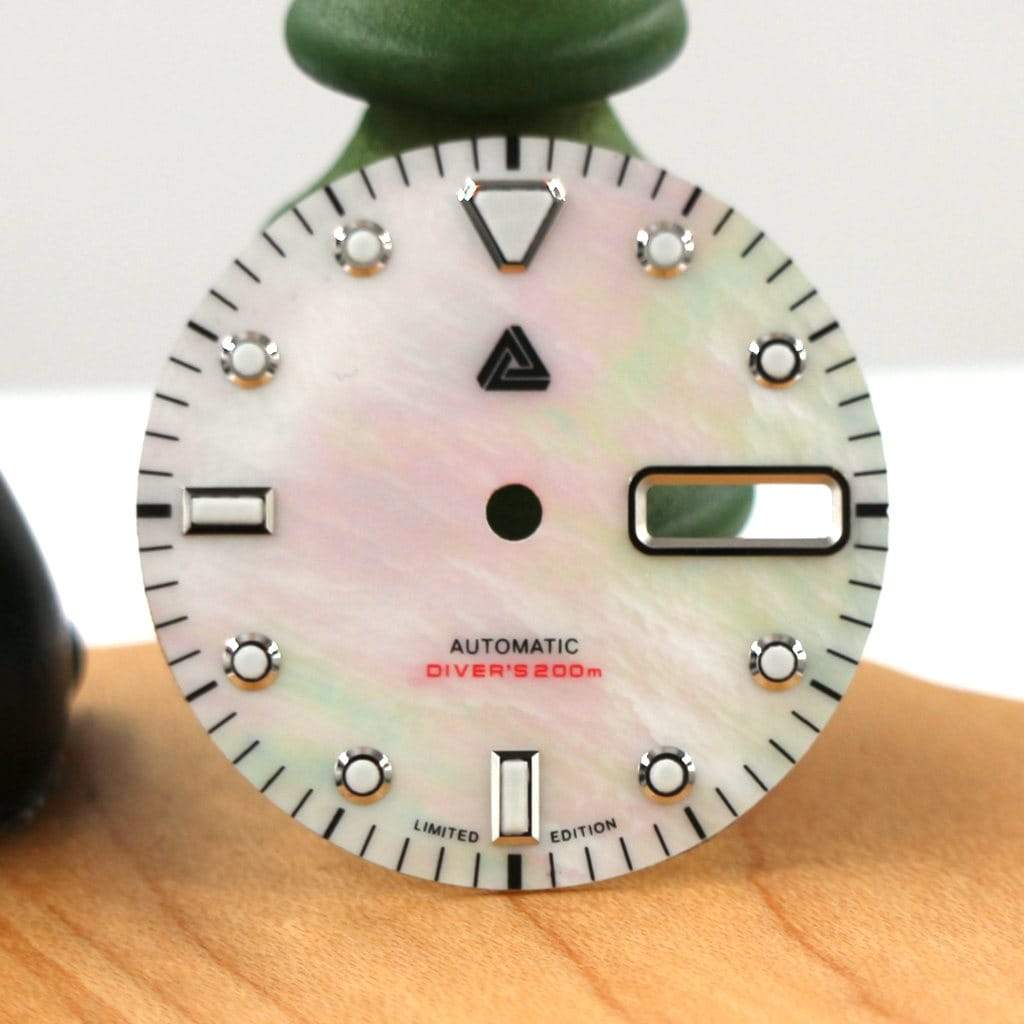 Mother of Pearl Diver's Dial (Day Date) - - - - Lucius Atelier - Swiss Quality Seiko Watch Mod Parts