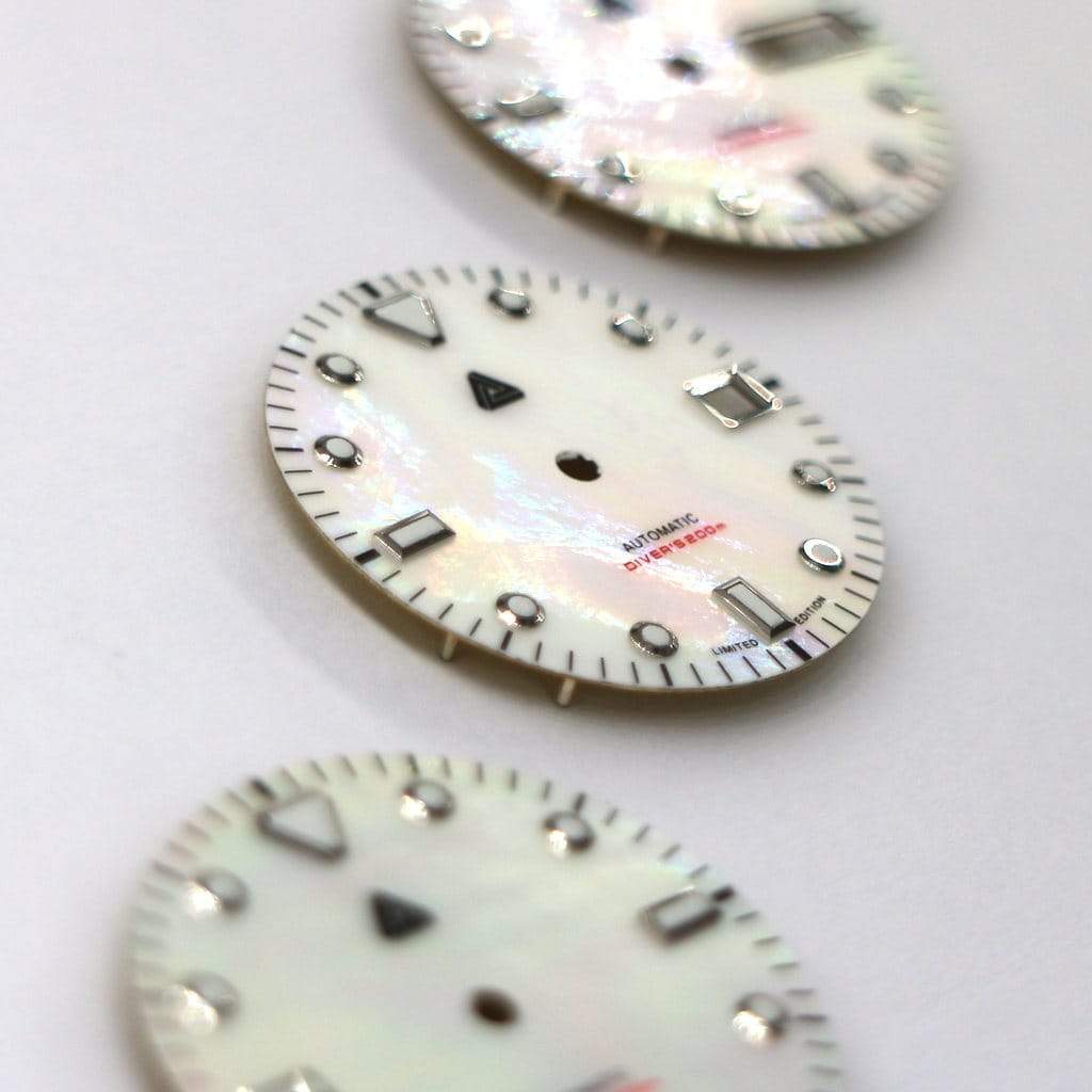 Mother of Pearl Diver&#39;s Dial (No Date) - - - - Lucius Atelier - Swiss Quality Seiko Watch Mod Parts