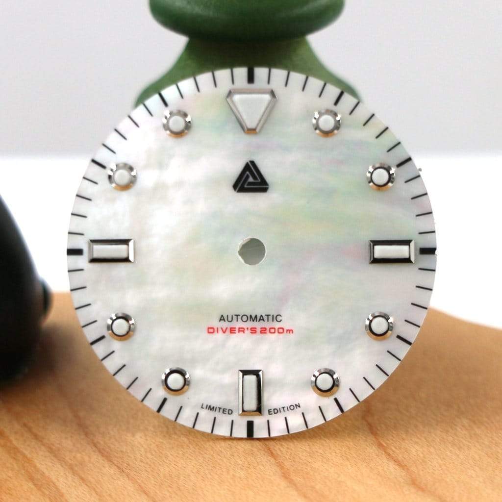 Mother of Pearl Diver's Dial (No Date) - - - - Lucius Atelier - Swiss Quality Seiko Watch Mod Parts