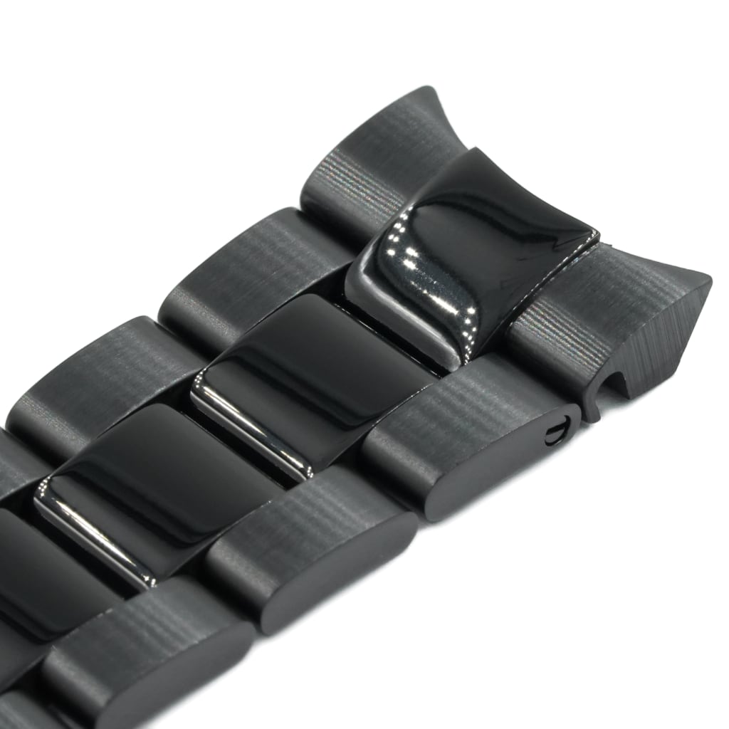 Oyster Bracelet 20/18mm [Mid-Polished] (DLC BLACK EDITION) - - - - Lucius Atelier - Swiss Quality Seiko Watch Mod Parts