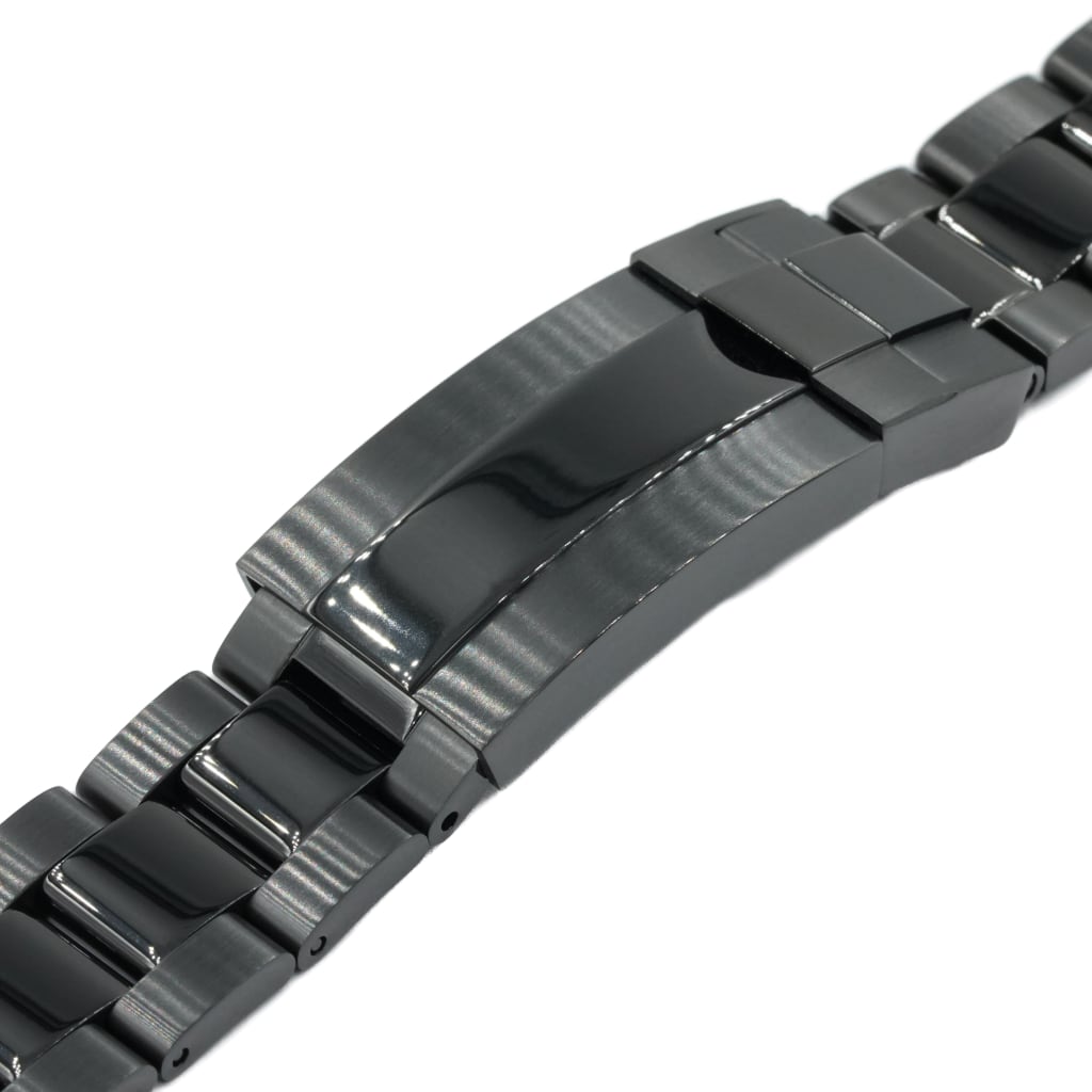Oyster Bracelet 20/18mm [Mid-Polished] (DLC BLACK EDITION) - - - - Lucius Atelier - Swiss Quality Seiko Watch Mod Parts