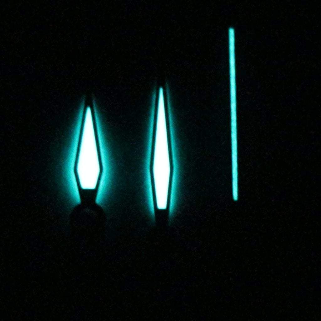 Pilot Hands - BGW9 - Polished Black *IMPROVED* - - - - Lucius Atelier - Swiss Quality Seiko Watch Mod Parts