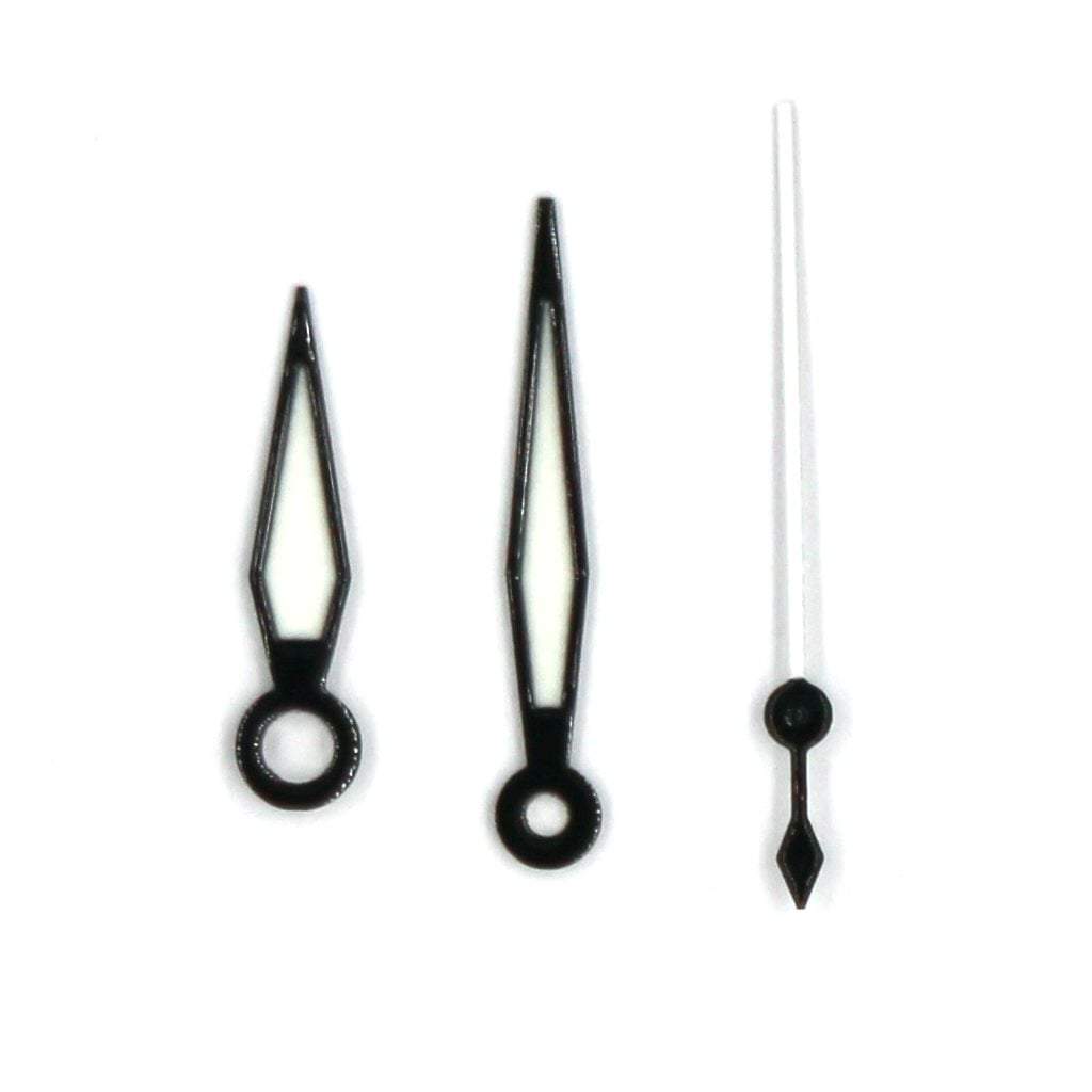 Pilot Hands - BGW9 - Polished Black *IMPROVED* - - - - Lucius Atelier - Swiss Quality Seiko Watch Mod Parts