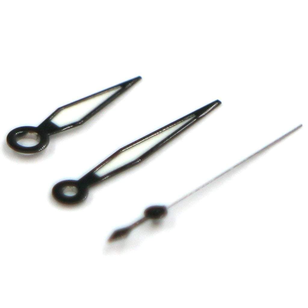 Pilot Hands - BGW9 - Polished Black *IMPROVED* - - - - Lucius Atelier - Swiss Quality Seiko Watch Mod Parts