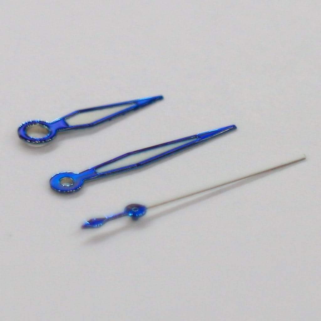 Pilot Hands - BGW9 - Polished Blue - - - - Lucius Atelier - Swiss Quality Seiko Watch Mod Parts