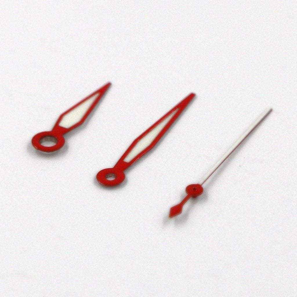 Pilot Hands - BGW9 - Polished Red *IMPROVED* - - - - Lucius Atelier - Swiss Quality Seiko Watch Mod Parts