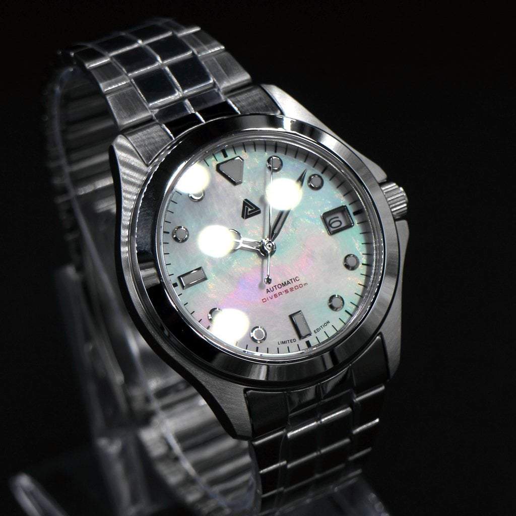 SEIKO 5 SNKK87 Mother of Pearl Mod #XXX268 - - - - Lucius Atelier - Swiss Quality Seiko Watch Mod Parts