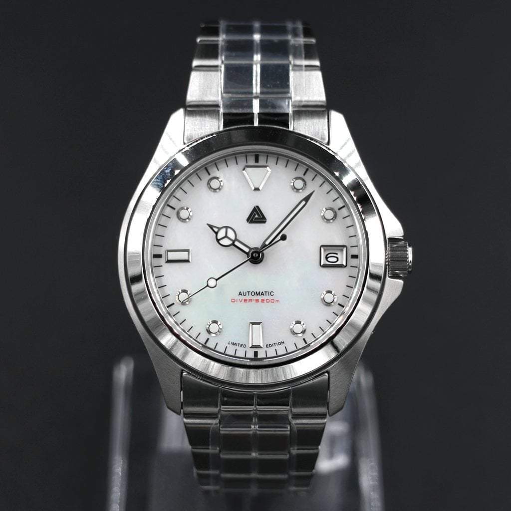 SEIKO 5 SNKK87 Mother of Pearl Mod #XXX268 - - - - Lucius Atelier - Swiss Quality Seiko Watch Mod Parts