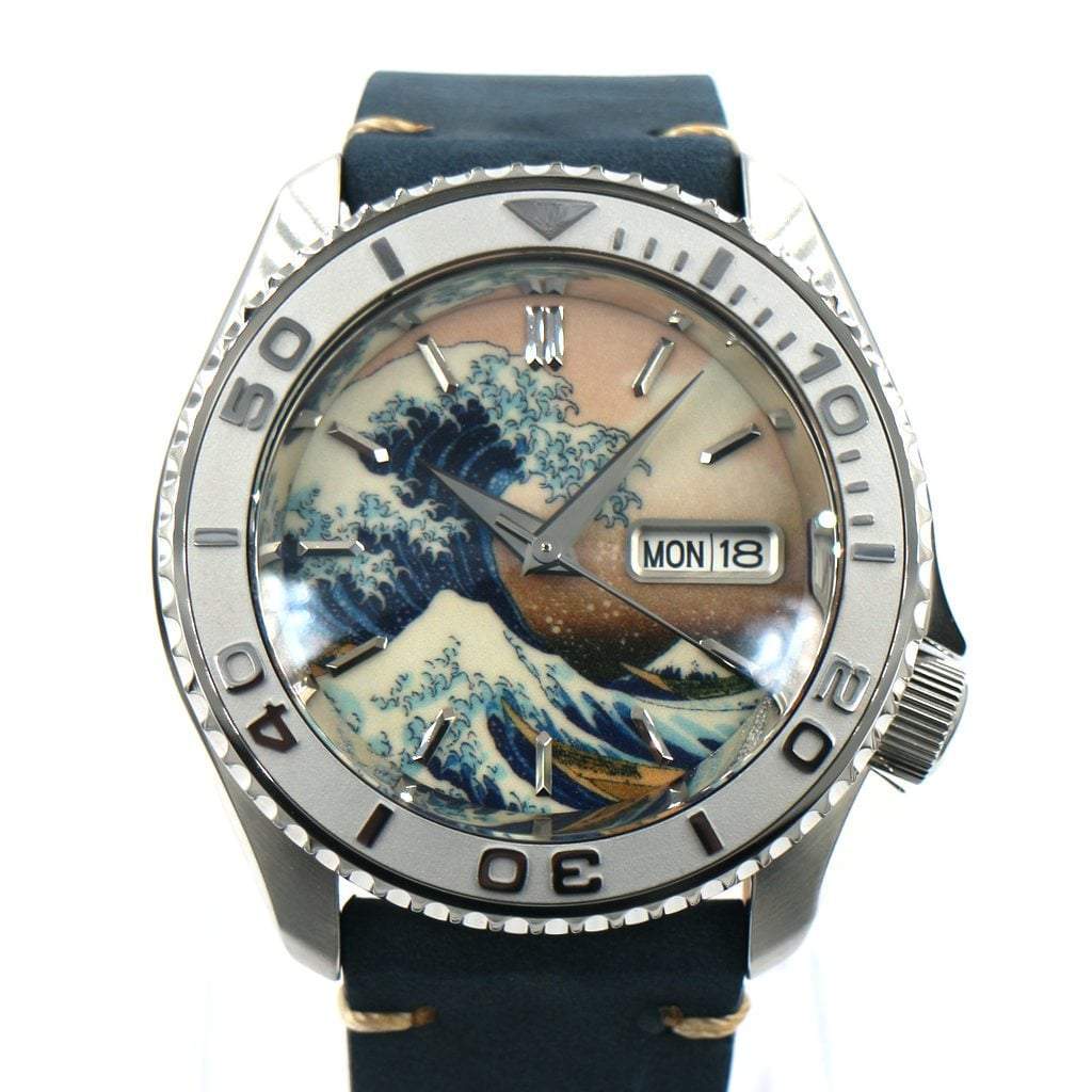 SEIKO 5 Sports SRDP55K1 The Great Wave off Kanagawa Mod #2 - - - - Lucius Atelier - Swiss Quality Seiko Watch Mod Parts