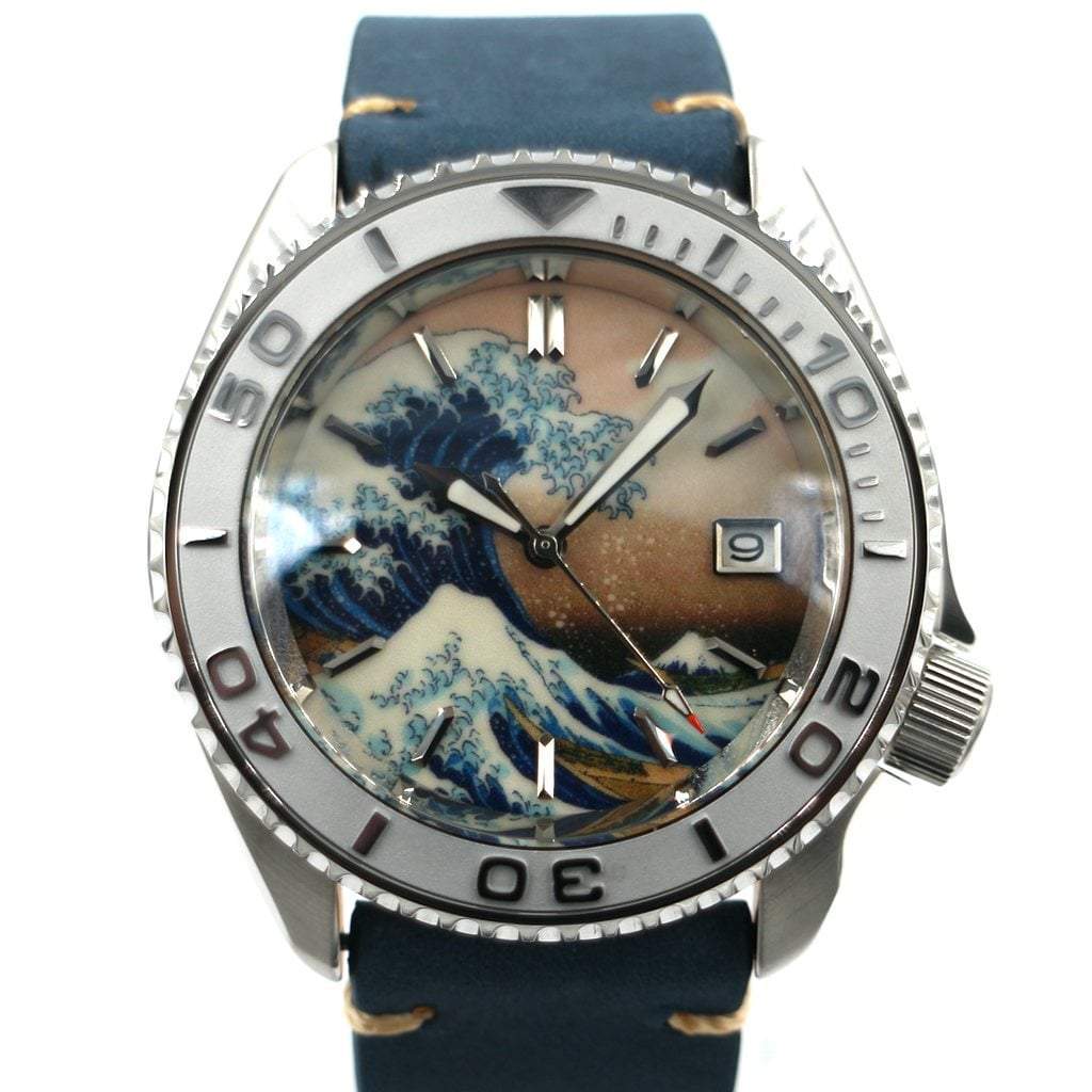 SEIKO 5 Sports SRDP55K1 The Great Wave off Kanagawa Mod #XXX135 - - - - Lucius Atelier - Swiss Quality Seiko Watch Mod Parts