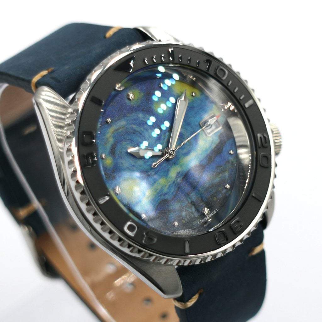 SEIKO 5 Sports SRDP55K1 The Starry Night Mod #XXX722 - - - - Lucius Atelier - Swiss Quality Seiko Watch Mod Parts