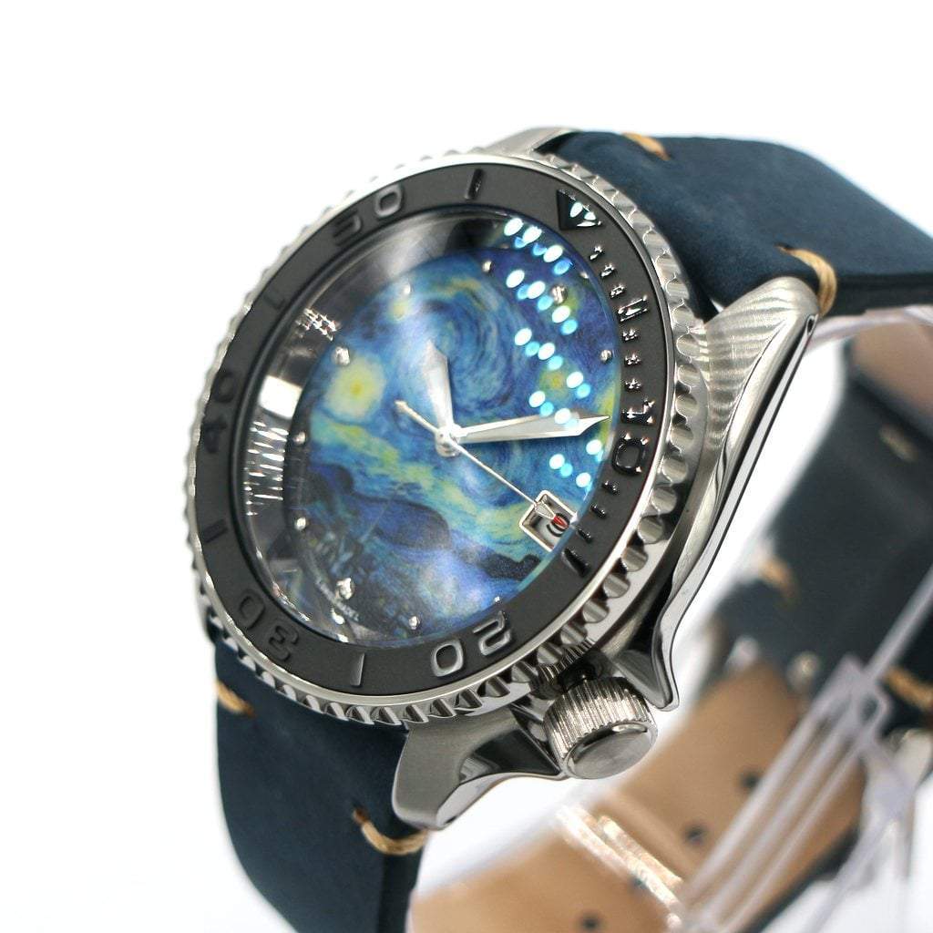 SEIKO 5 Sports SRDP55K1 The Starry Night Mod #XXX722 - - - - Lucius Atelier - Swiss Quality Seiko Watch Mod Parts
