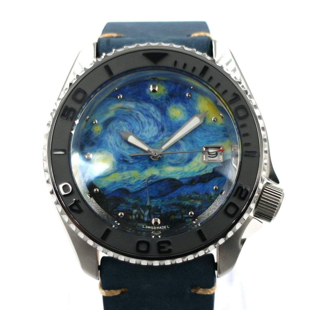 SEIKO 5 Sports SRDP55K1 The Starry Night Mod #XXX722 - - - - Lucius Atelier - Swiss Quality Seiko Watch Mod Parts