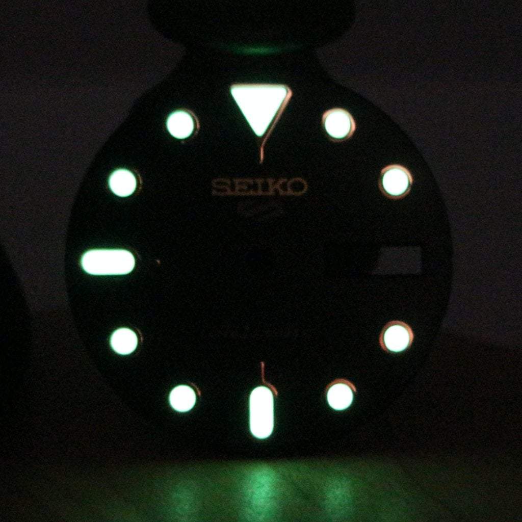 SEIKO 5 Sports SRPD Dial - Black Gold - 4 o&#39;clock - - - Lucius Atelier - Swiss Quality Seiko Watch Mod Parts